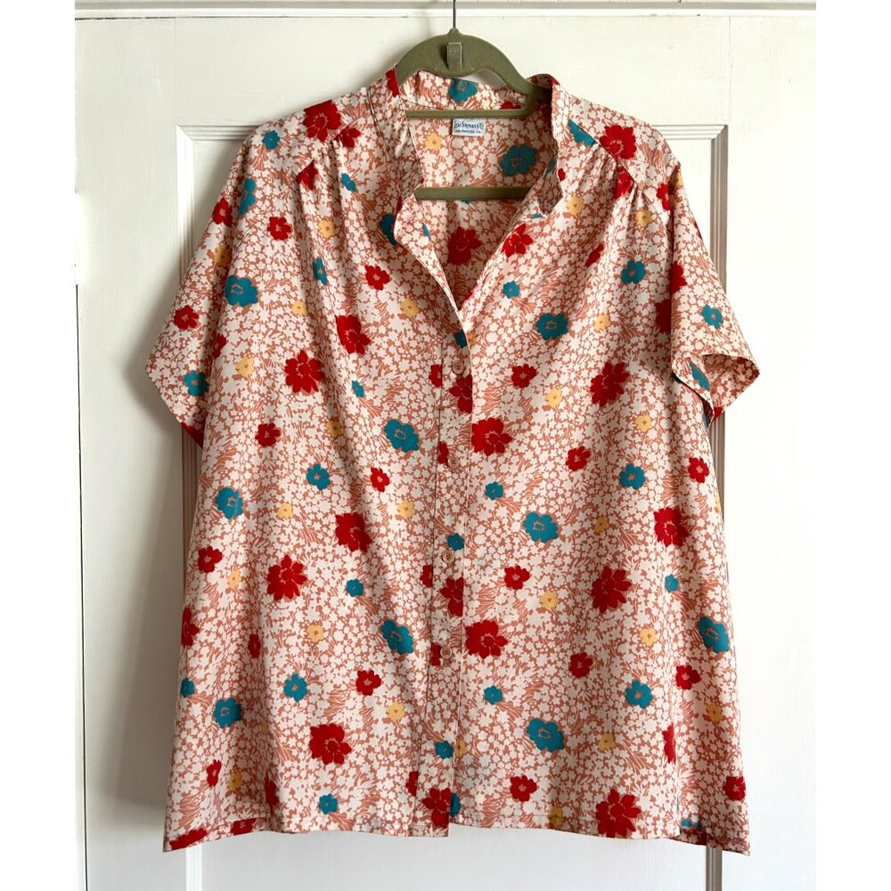 Vintage Levi Strauss Floral Blouse with Matching Tie/Belt
